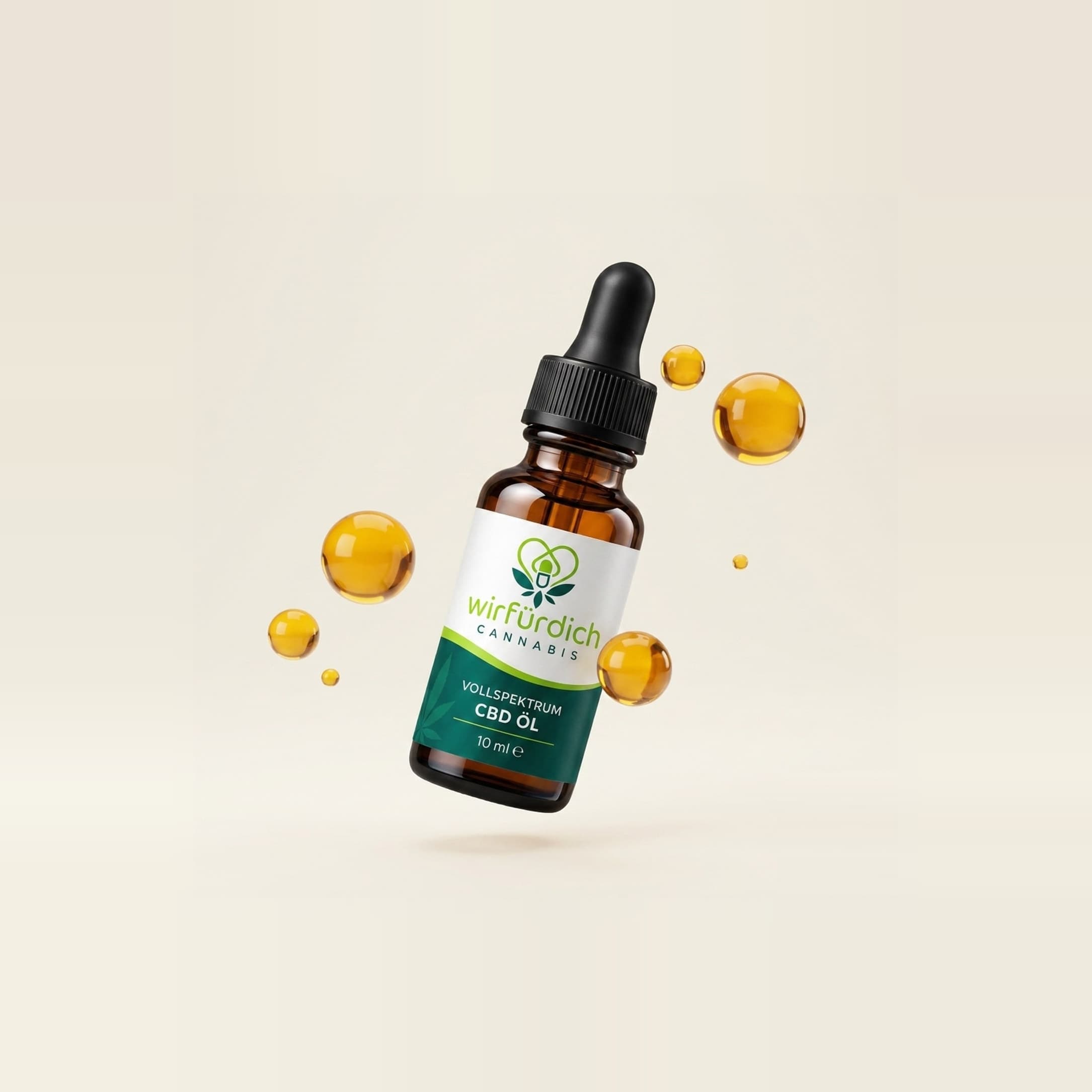 wirfürdich Cannabis Vollspektrum CBD Öl, 10 ml Braunglasflasche mit Pipette