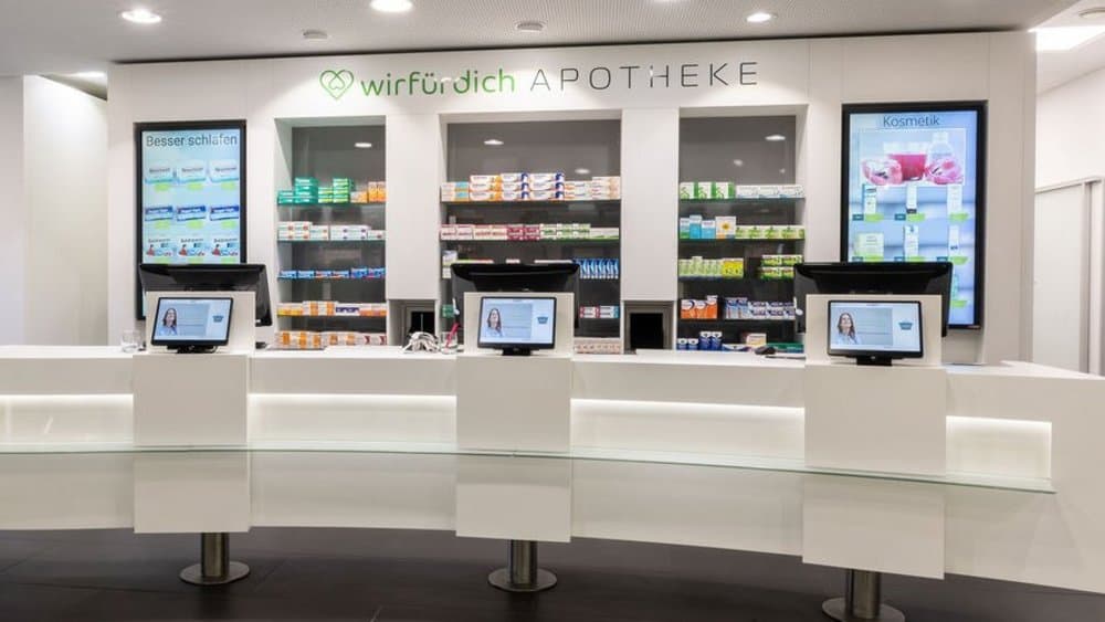 Verkaufsraum der wirfürdich Apotheke in der Rathauspassage in Greven